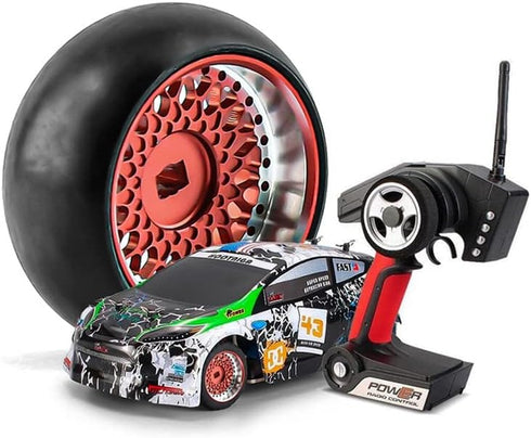 RC 1/28 Drift Wheels, Alloy Tires and Rims for 1/28 Wltoys K969 K989 P929, Kyosho Rally Model Car Upgrades (4pcs/Set,
