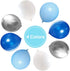 Blue Silver White Latex Balloons, 50pcs 12 inch Metallic Balloons for Birthday Wedding Party Decoration