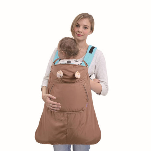 SONARIN Windproof Baby Carrier Cover,Warm Hooded Winter Cover for Baby Carrier with Coral Fleece Liner,Universal Sling