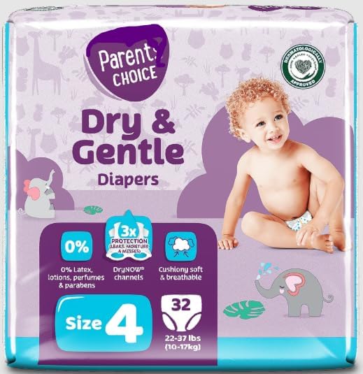 Generic Parents Choice Dry & Gentle Diapers Size 4, 32 Count