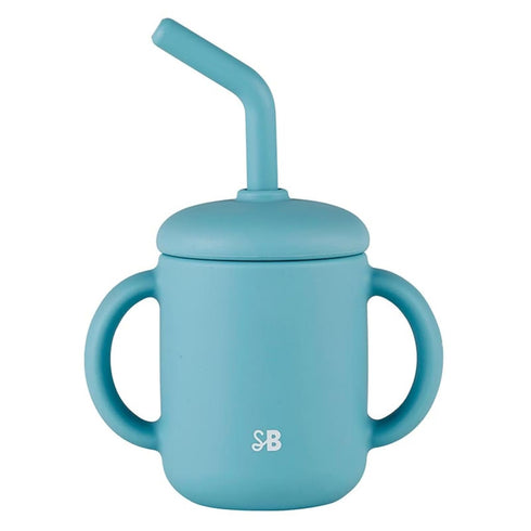 Stephan Baby Sippy Cups - Soft Silicone Baby Training Cup with Lid & Straw, 4-Ounce, Beach Bum by Stephan Baby