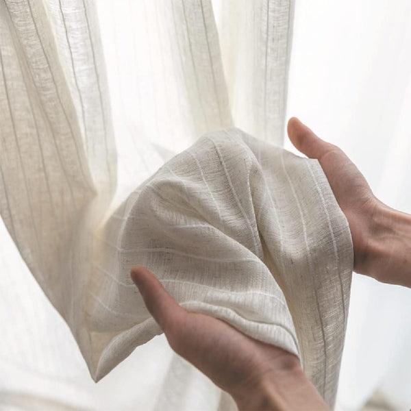 Iuokuby White Sheer Curtains Home Window Decoration Rod Pocket for Living Kids Childern Room Simple Japanese-Style Fine