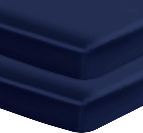 Entisn Satin Crib Sheets 2 Pack, 28 x 52 x 8 Inch