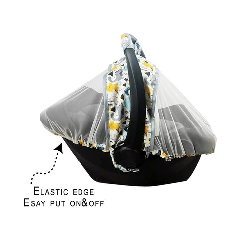 Mosquito Net for Baby Car Seat – Breathable Mesh Net for Infant Car Seats, Stroller, Bassinets, Carrier, Elastic Edge,