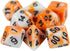 Orange and White DND Dice Set - 'Troll Slayer'