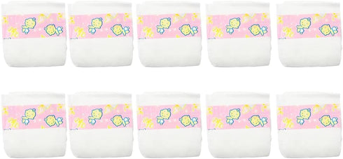 CHAREX Baby Doll Diapers Pack - 10 Pieces Reborn Dolls Diapers Refill,