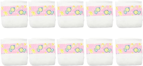 CHAREX Baby Doll Diapers Pack - 10 Pieces Reborn Dolls Diapers Refill,