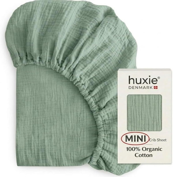 Mini Crib Sheets - Organic Cotton Muslin Fitted Mini Crib Sheet Fitted