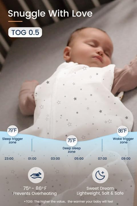 TotAha Sleep Sack 6-12 Months, 0.5 TOG Summer Light Sleeping Sacks, Buttery Soft Wearable Blanket Baby Sleep Bag with 2-way Zipper by TotAha
