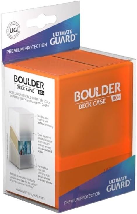 Ultimate Guard Boulder 80+ Classic Deck Case, Topaz, for 80 Double-Sleeved TCG Cards, Secure & Durable Storage