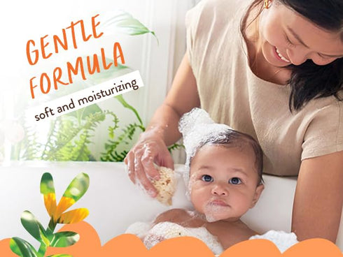 2-in-1 Babo Botanicals Sensitive Baby Fragrance-Free Shampoo & Wash - Shea Butter, Calendula & Aloe Vera - EWG Verified