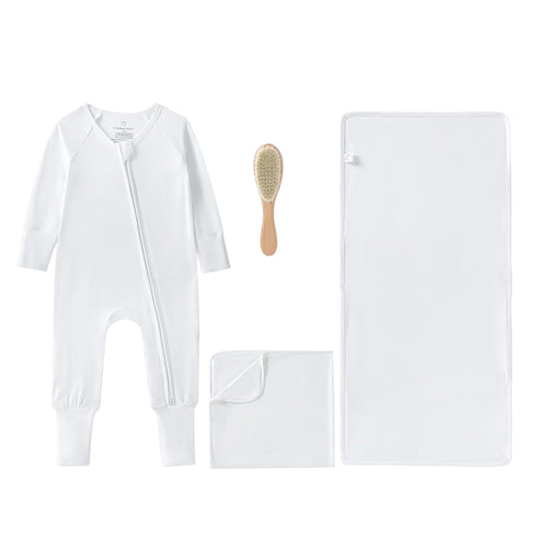 Generic Luxury Baby Gift Set 4-Piece Premium Bamboo Baby Essentials (Pajama, Blanket, Burp