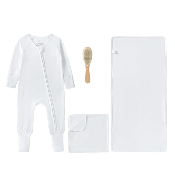 Generic Luxury Baby Gift Set 4-Piece Premium Bamboo Baby Essentials (Pajama, Blanket, Burp