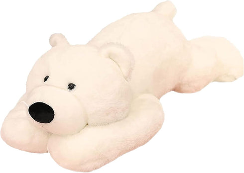 Weighted Stuffed Animals, 19.7in 3.3lbs Cute White Bear Plush Pillow for Adults and Kids