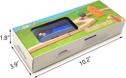 Battery Operated Train for Wooden Track Set Toys, Magnetic Couplings City Vehicle for Toddlers 3-5 Years (Without