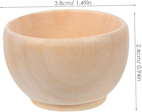 ORFOFE 10pcs Wooden Egg Holders, Dipping Sauce Bowls, Small Unfinished Wooden Craft Bowls, Candy Bowl