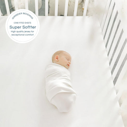 Set 2 Pack, GRSSDER Jersey Crib Sheets for Boys and Girls, Stretchy Ultra Soft Crib Fitted Sheets Universal Fit All