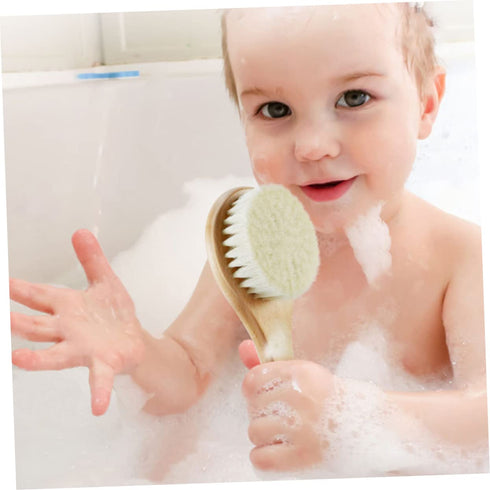 Set Set Wool Brush Baby Hair Brush Comb Grooming Newborn Scalp Massager Present for Toddlers