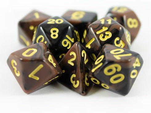 Black and Brown Dice - RPG DND Set - 'Werewolf'