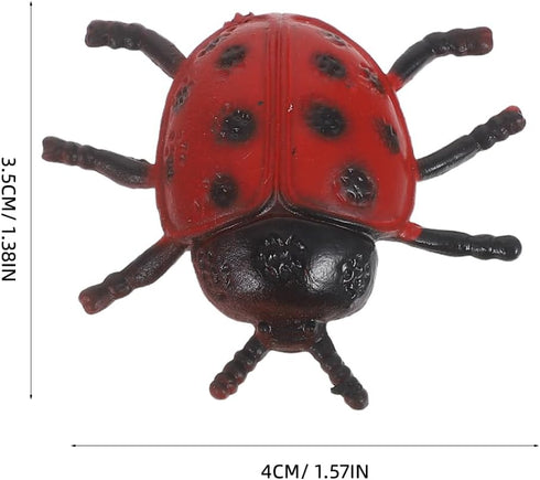 TOYANDONA 25 Pieces Mini Ladybug Figurine Fake Ladybug Toy Garden Decoration Halloween Prank Props for Kids
