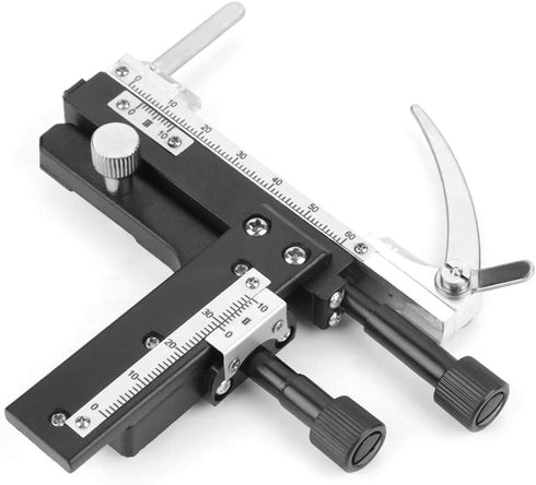 Microscope Attachable Mechanical Stage XY Moveable Stage Caliper with Scale for Microscope GBD