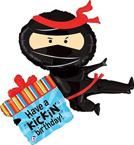 Ninja Birthday Party Supplies - Happy Kickin 6th Birthday Balloon Bouquet Decorations