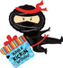Ninja Birthday Party Supplies - Happy Kickin 5th Birthday Balloon Bouquet Decorations