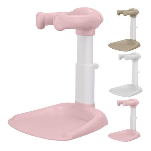 TOLUON Foldable ABS Baby Shower Stand with Armrest,Adjustable Height & Armrest Width Baby Bath Support,Anti-Slip Bath