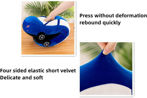 XIZHI Cute Tractor Plush Toy - Soft Stuffed Car Pillow, Long Sedan Blue Plushie Gifts for Kids Birthday