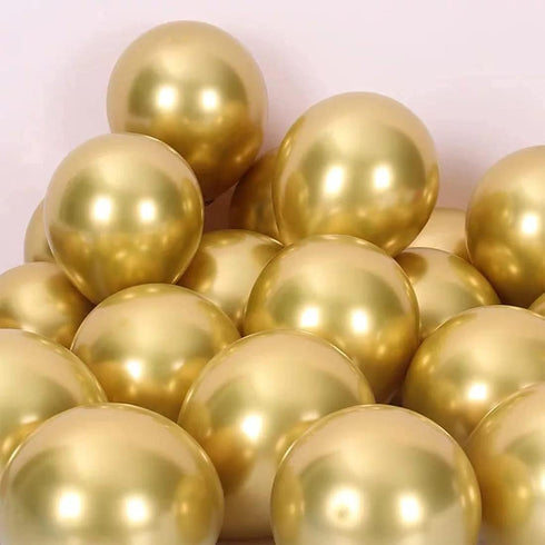 Gold Metallic Balloons 100pcs 12 Inch Helium Balloons for Birthday, Graduation, Baby Shower, Wedding Party Decorations