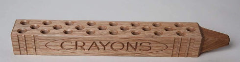 Koling 24 Cray DisPLAY Crayon Holder Display, Natural Finish