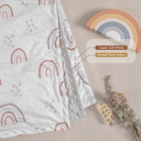 Soarwg Kids Baby Blankets Unisex Newborn Thick, Super Soft Comfy Rainbow Blankets, for Toddler Baby Nursery Bed Blanket Stroller Crib Shower Gifts, Standard 100 by Oeko-Tex, 40 x 30 Inch. by Soarwg Kids