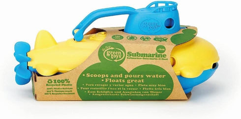 Green Toys Submarine - BPA, Phthalate Free Blue Watercraft - Spinning Rear Propeller - Safe Toys for Toddlers