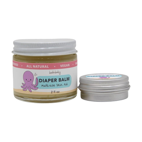 Organic Diaper Balm by Balm Baby – Natural Diaper Rash Cream & Multipurpose Baby Skin Ointment, Vegan, Soothing,