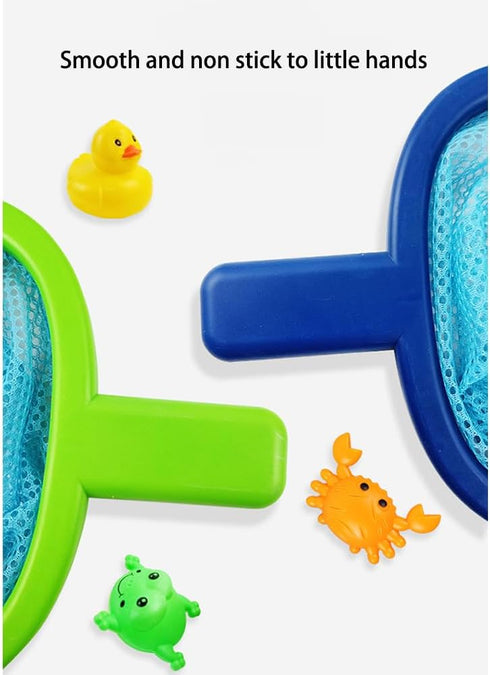 YUERFEILA 1 3 Set Baby Bath Toys Pcs Frog Animals Fishing Net with Pcs Water Floating Sea Animals Frog Toys, Bathroom