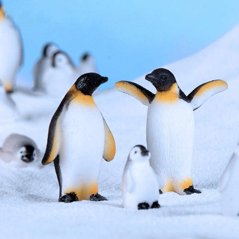 MAOMIA Cute Ocean Animal Penguin Model Collection Playset, Realistic Penguin Figurines for Easter Eggs Cake Toppers