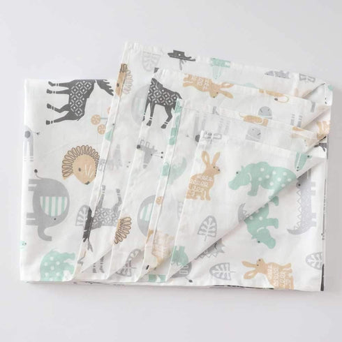 Emenpy 3 100% Set Pcs Cotton Toddler Sheet Pillowcase for Boys and Girls,Include Fitted Sheet,Top Sheet and Envelope