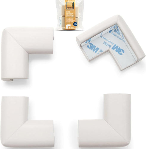 Roving Cove HeftyFit Corner Protector for Baby, 4 Large Corners, Heavy-Duty Soft Rubber Foam