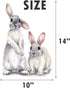 ROFARSO Lifelike Lovely Cute Two Bunnies Rabbits Animal Wall Stickers Removable Wall Decals for Nursery Baby Bedroom