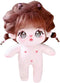 niannyyhouse 20cm Plush Doll Caramel Girl Humanoid Stuffed Body, 8in Normal Body Wearable Clothing Dress Up Gifts