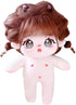 niannyyhouse 20cm Plush Doll Caramel Girl Humanoid Stuffed Body, 8in Normal Body Wearable Clothing Dress Up Gifts