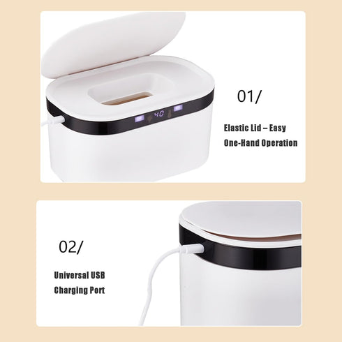 5-Level PandaEar Baby Wipe Warmer, Large Capacity Moist Wipe Dispenser with Temperature Heating Control, Quiet & Even