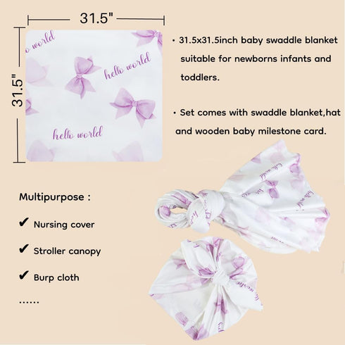 Set 32 32 inches Ylsteed Newborn Receiving Blanket Headband Baby Swaddle Floral Wrap Baby Swaddle Blankets for Newborns