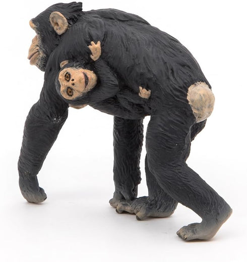 Papo Hand-Painted Chimpanzee and Baby Figurine - Wild Animal Kingdom Collectible for Children