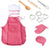 Acekid Set Kids,11pcs Chef for Kitchen Costume Role Play Kits, Girls Apron with Chef Hat,Cooking Mitt and Cookie