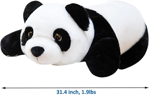 Panda Stuffed Animal, 1.87lbs Cute Weighted Plush Hugging Pillow Toy for Boys and Girls, 31.4 Inch