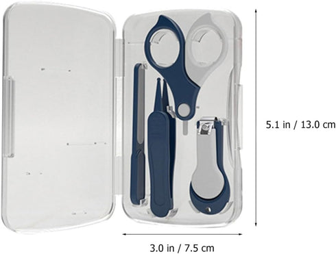 Set Trimming Pinching Kisangel Fingernail Scissors and Nail Clipper for Newborns, Blue Manicure Grooming Kit