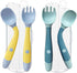 Toddler Utensils with Travel Case, Baby Spoon and Fork Set for Self-Feeding Learning (2 Set, Yellow & Green)