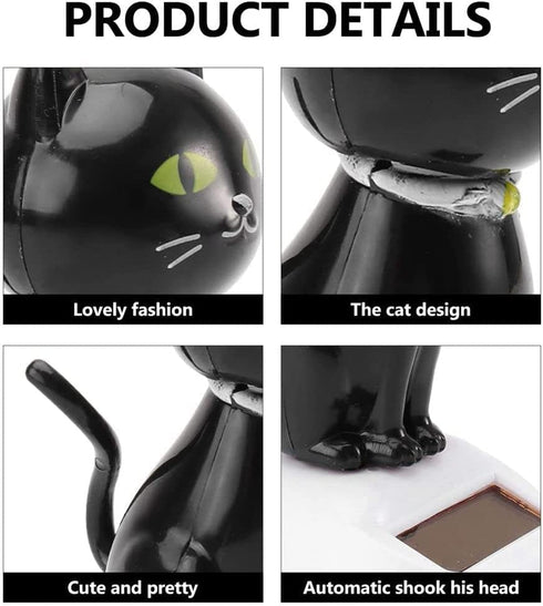 Solar Cat Toy Doll, Dancing Cat Figure Car Ornament, Solar Powered Dashboard Decoration