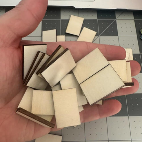 50 1:12 Pcs Blank Mini Books for Miniature Bookshelf, Wooden Dollhouse Books Scale Mini Books, Print Off The Covers